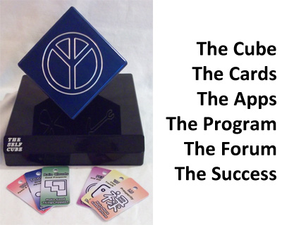 "BLUE" Solid Engraved Cube Kit with Stand - Click Image to Close